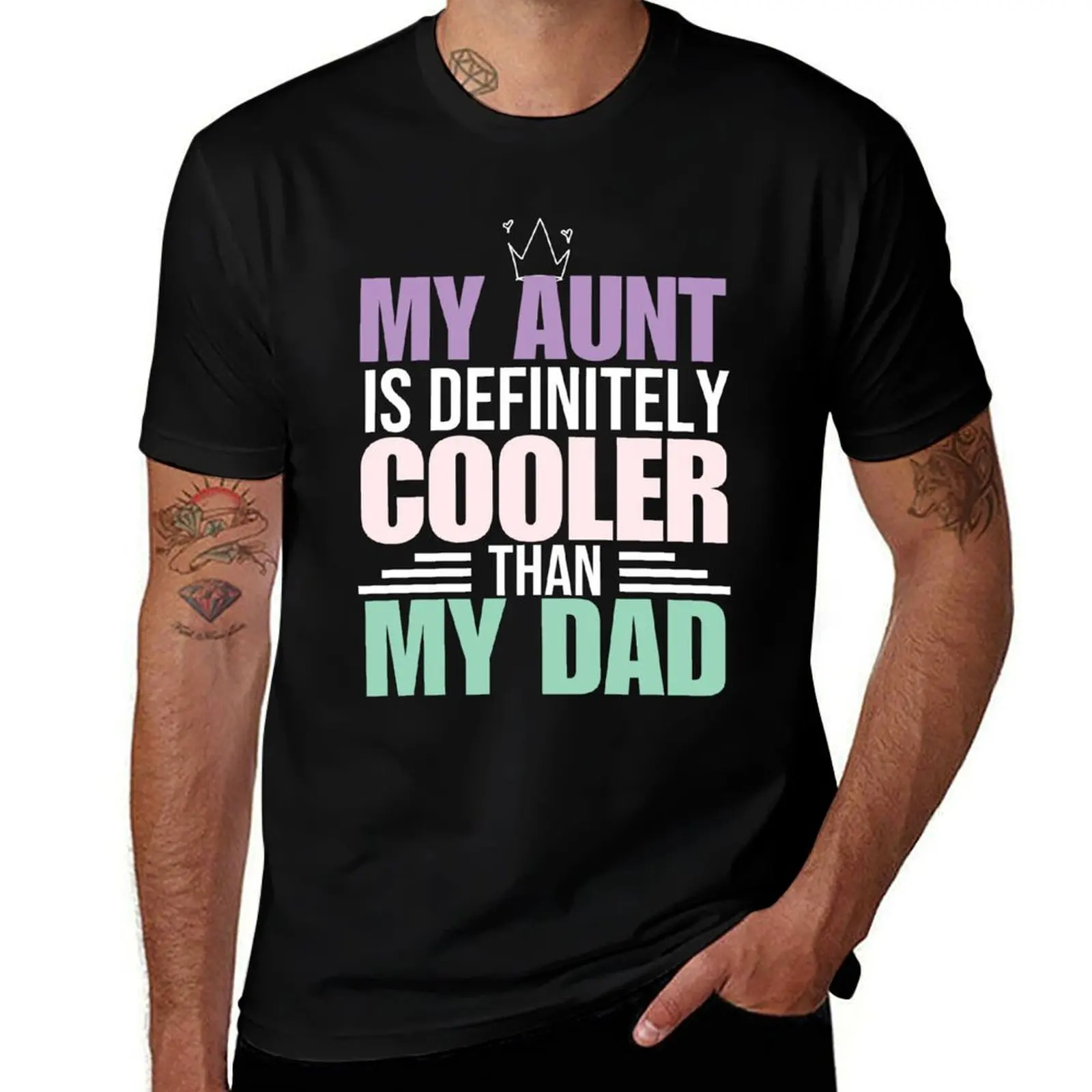 Футболка My Aunt Is Definite Cooler Than My Dad Auntie Niece Nephew, футболки для мужчин, белая футболка, мужская роскошная футболка