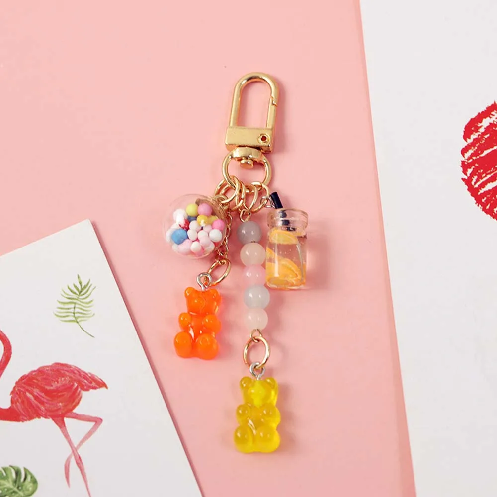 Милый Ins Candy Rainbow Gummy Bear в форме сердца для девочек, защитный чехол для наушников с мягкой оболочкой, подвеска для девочек и мужчин, милый брелок унисекс