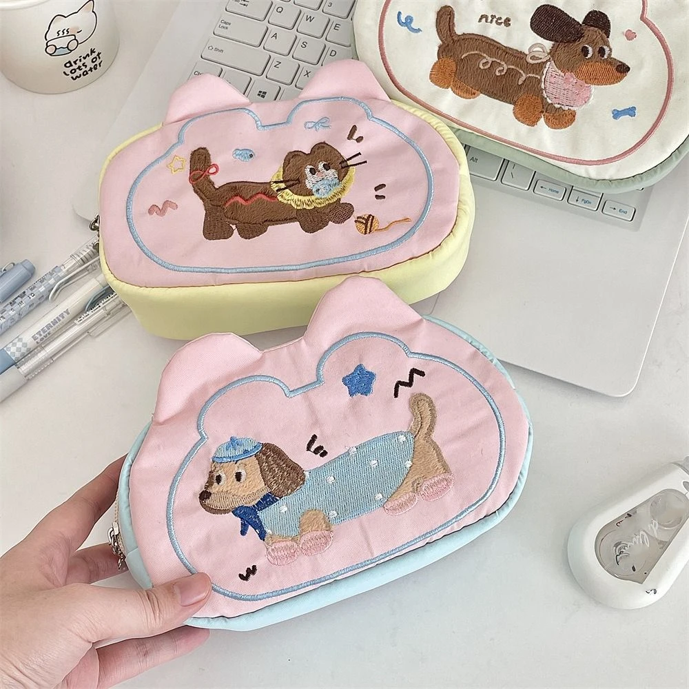 Мини-косметичка Sweet Puppy, многофункциональный мягкий мультяшный пенал для макияжа, набор ярких цветов, сумка для мелких предметов, дорожная сумка