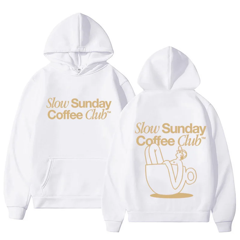 Толстовка с капюшоном Slow Sunday Coffee Club, модные мужские/женские толстовки в стиле Харадзюку, хип-хоп, осенне-зимние винтажные пуловеры унисекс, свитшоты