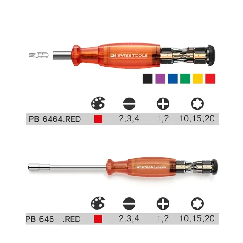 Фото PB SWISS Tools 6464 Набор отверток для пуль — магнитный, многофункциональный, портативный, цветной инструмент диаметром 1/4 дюйма 8 в 1 №3