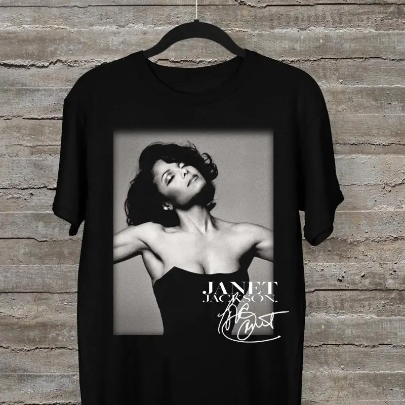 Новая хлопковая футболка Janet Jackson для фанатов, черная S 2345 XL GC514
