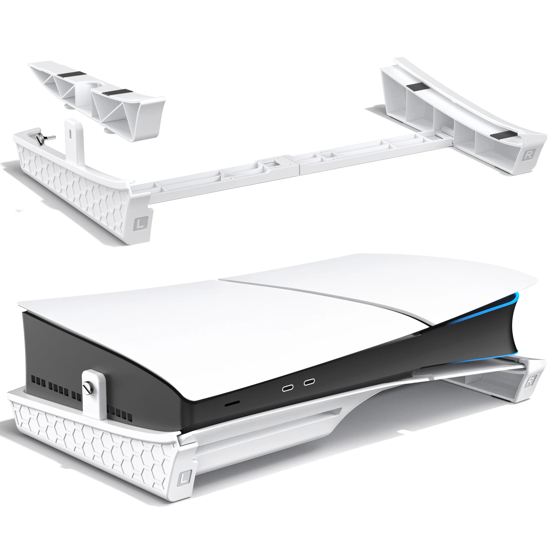 Для PS5 Тонкая горизонтальная подставка для дисков и цифровой консоли PS5 Slim Аксессуары База с модернизированными опорными стержнями Держатель PS5 Slim Электроника