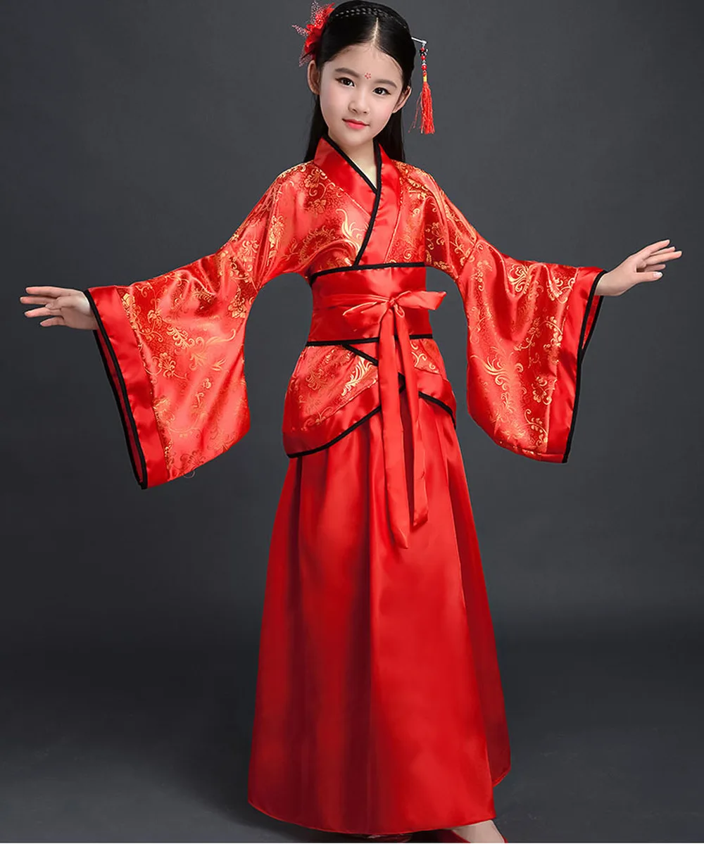 Cina Kuno Gaun Gadis Anak Кимоно Tradisional Etnis Fan Siswa Paduan Suara Kostum Tari 3) Yukata Kimono Gaya