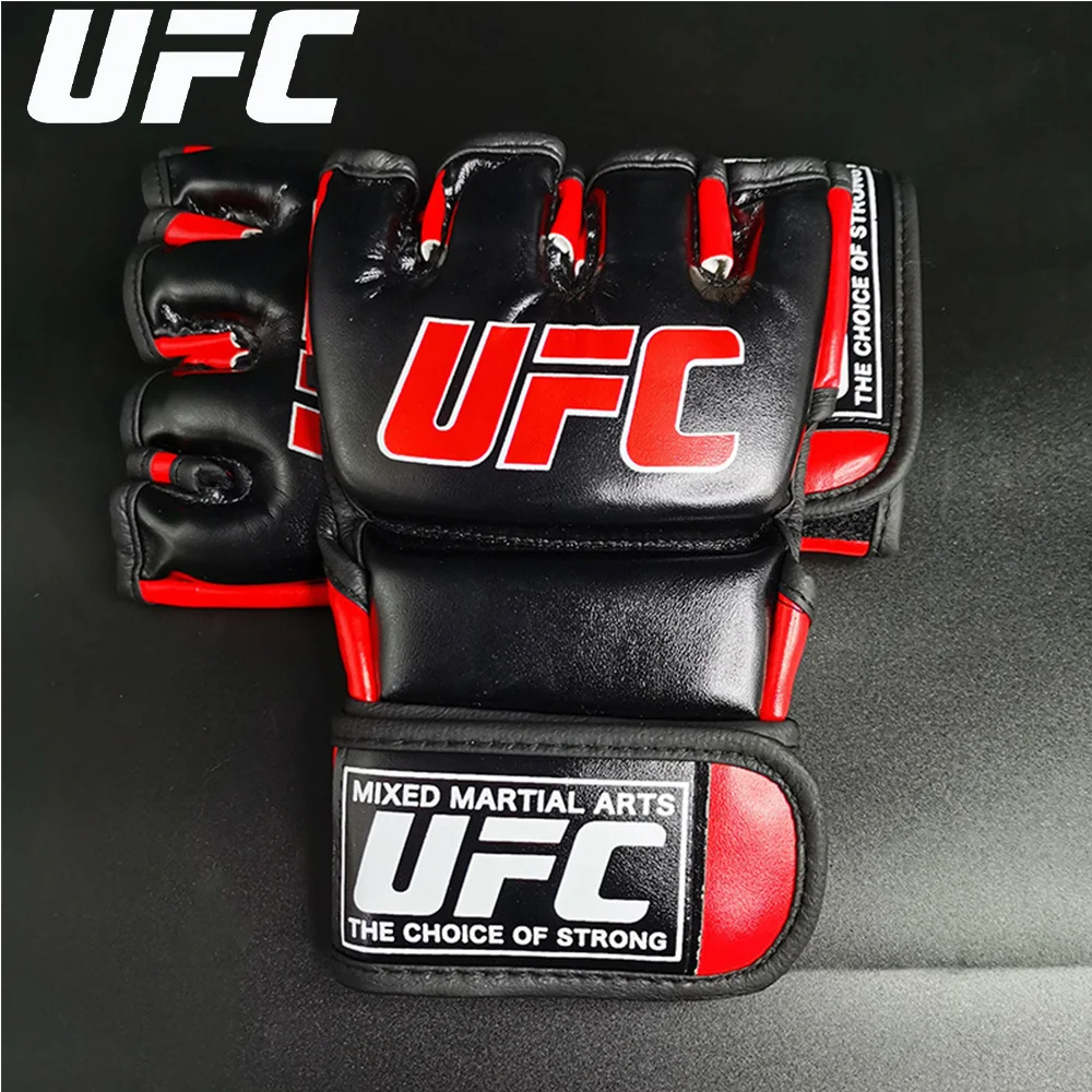 UFC боксерские перчатки для ММА, Муай Тай, свободный боевой фитнес, тхэквондо, боевой мешок с песком, тренировочные боксерские перчатки с половиной пальца