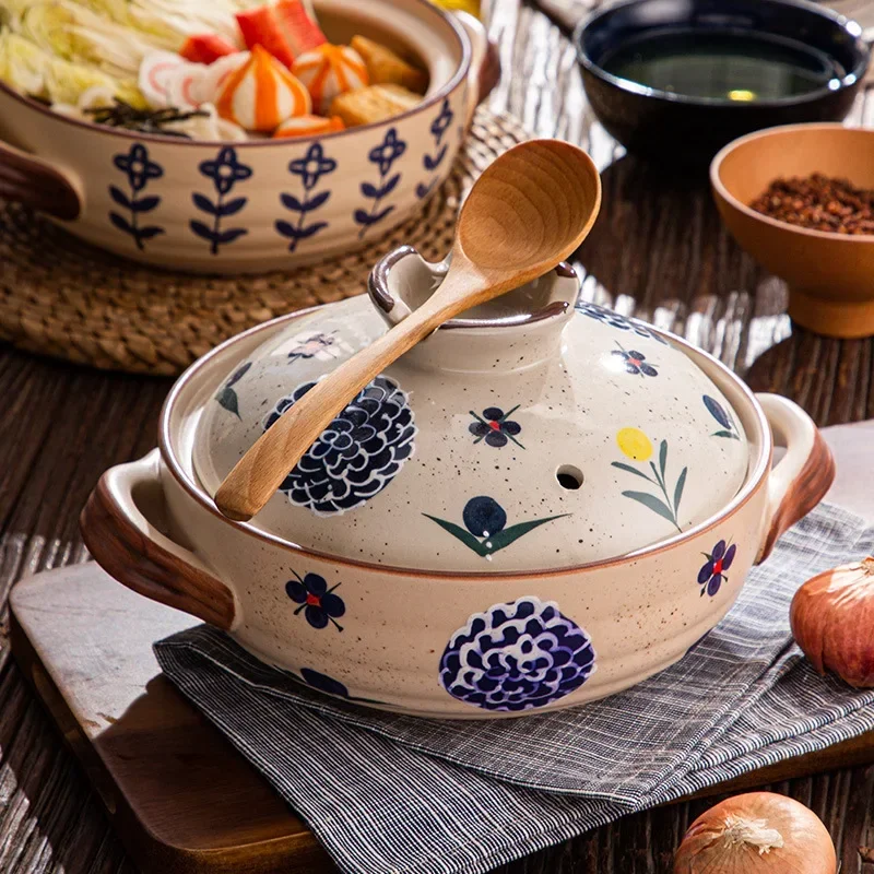 Суповая кастрюля, кастрюли, запеканка, керамическая кастрюля с рисовой лапшой, устойчивая к высоким температурам сковорода для газовой плиты, кухни