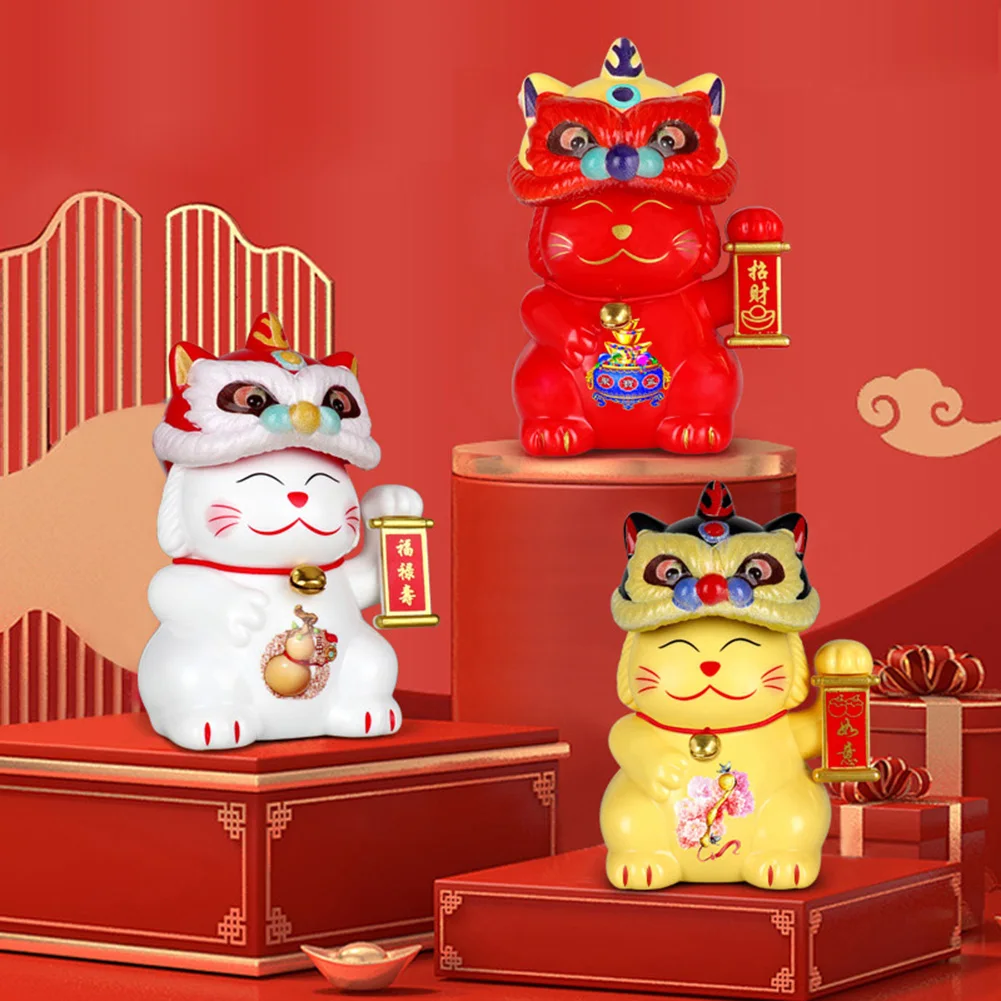 Светочувствительный автоматический танец льва, LuckyCat, солнечный LuckyCat, автомобильные украшения, богатство, приветствующие кошки, домашний дисплей, декор автомобиля