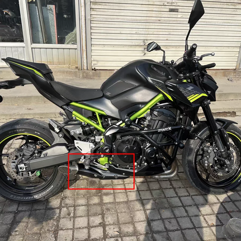 Для KAWASAKI Z900 Z900E Z900 мотоциклетная выхлопная система, средняя звено трубы, теплозащитный экран из углеродного волокна, защита от ожогов