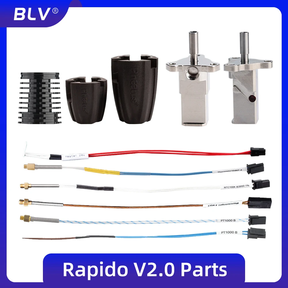 БЛВ ® Оригинальные запасные части Phaetus Rapido 2.0 HF/UHF, нагревательный блок, горячий конец медведя PT1000, термистор, силиконовые носки