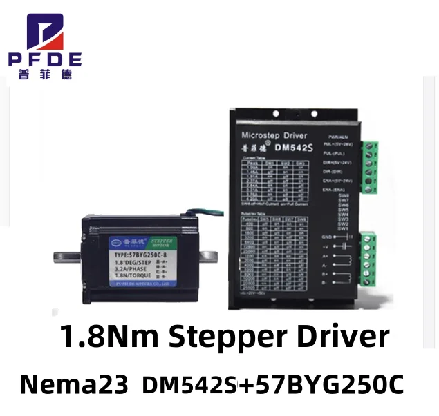Nema23 1,8 Нм 57BYG250C Шаговый драйвер Комплекты двигателей с двойным выходным валом и TB6600 для оборудования автоматизации и инструментов