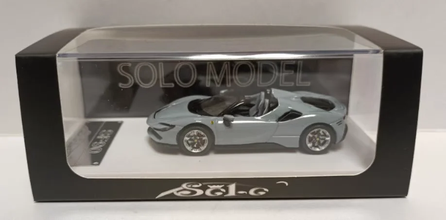 Соло 1, 64 Ferrari, модель кабриолета, суперкара из сплава, Ferrari SF90, серый цвет