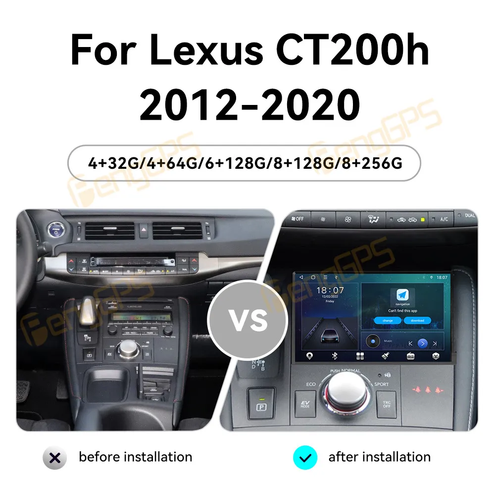 Фото DSP Android Carplay для Lexus CT200H GPS-навигация мультимедийный видеоплеер Авторадио Стерео Автомагнитола CT200 головное устройство №2