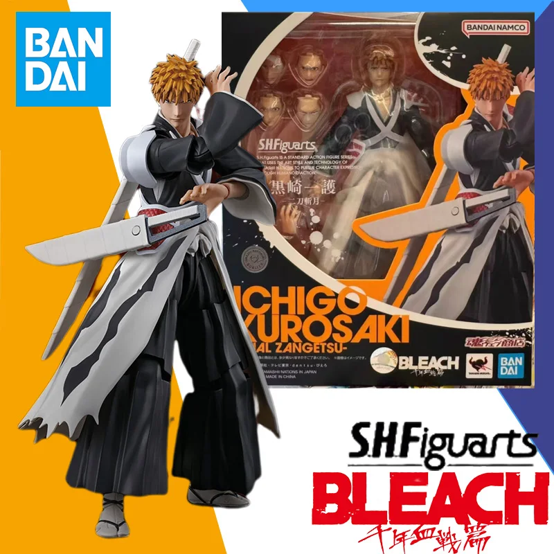 В наличии Bandai S.H.Figuarts BLEACH Thousand-Year Blood War ICHIGO KUROSAKI DUAL ZANGETSU Аниме Фигурка Модель Игрушка в подарок