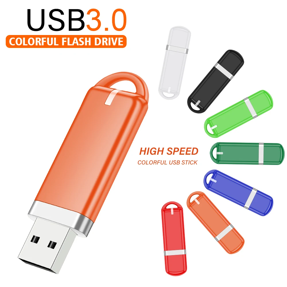 Высокоскоростной флэш-накопитель USB 3.0 с бесплатным индивидуальным логотипом, пластиковый флэш-накопитель 64 ГБ, 32 ГБ, водонепроницаемая карта памяти, 16 ГБ, креативный подарок, USB-накопитель