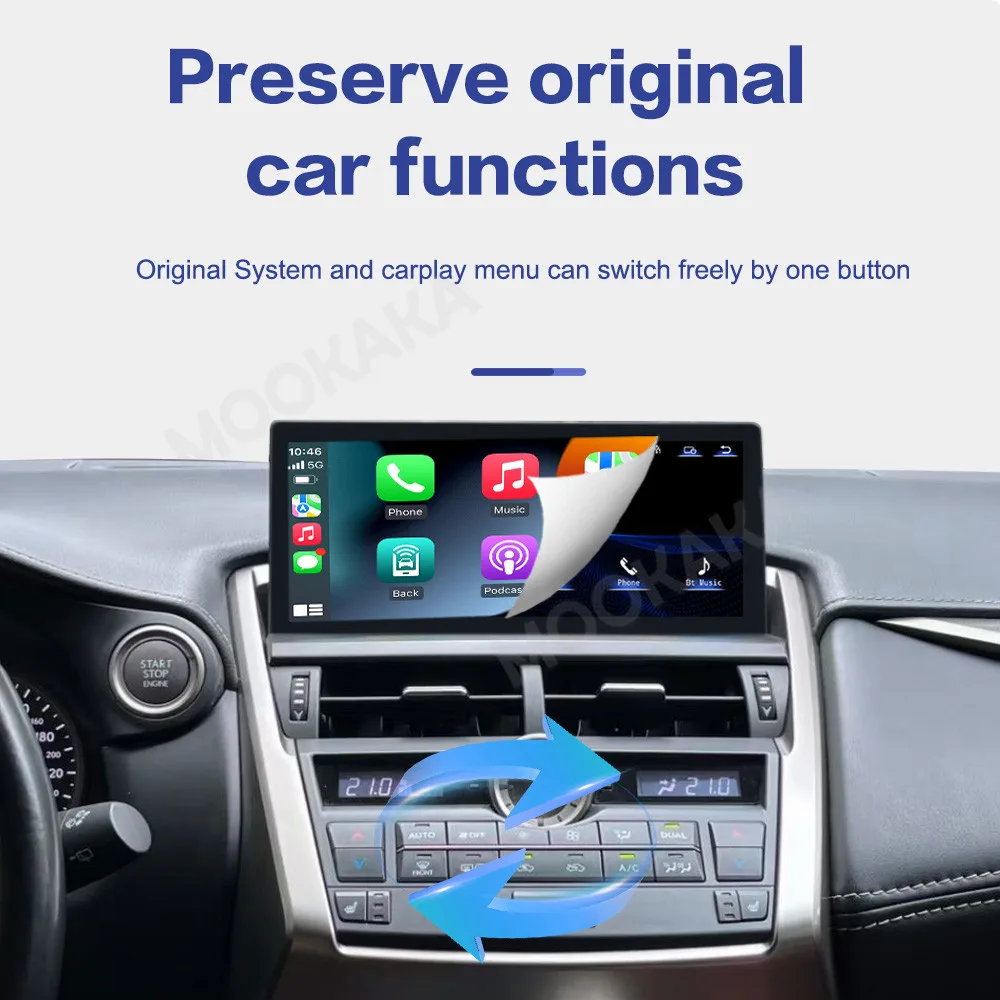 10,25-дюймовый экран Linux с зеркальным звеном для Lexus NX 2018-2020, обновленное беспроводное автомобильное радио CarPlay, головное устройство IPS