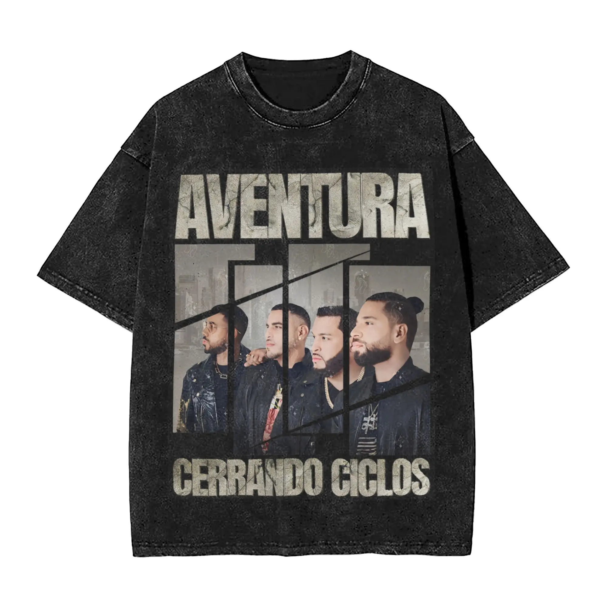 Модная мужская и женская футболка 2024 Aventura Tour Cerrando Ciclos футболка оверсайз потертая Ретро футболка 80-х годов одежда