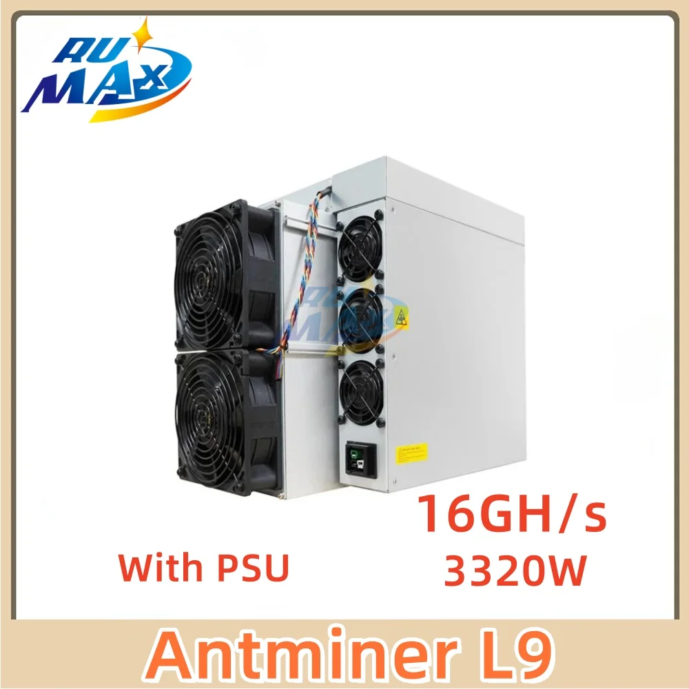 Antminer L9-16G Scrypt Miner 16000MH/s Litecoin Dogecoin Miner на складе с низкой мощностью 3360 Вт, эффективностью 0,21J/MH, быстрая доставка Бумага