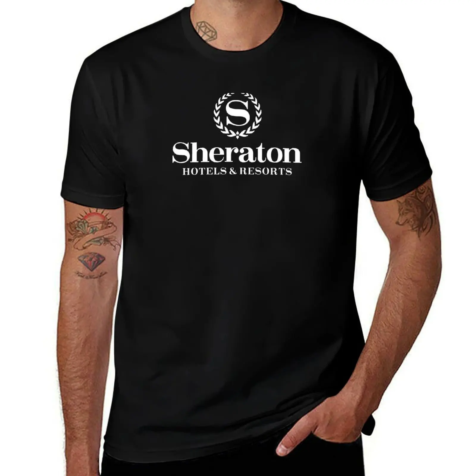 Футболка Sheraton, мужские хлопковые забавные футболки для мужчин, белая футболка