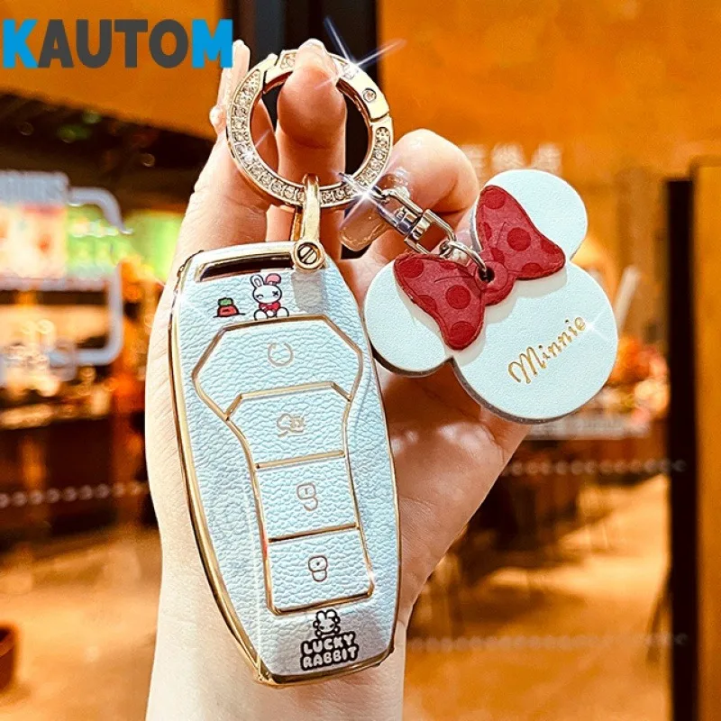 Женский кожаный чехол для автомобиля с рисунком используется для Byd Song Plus Key чехол Han Tang Dm Song-Pro Song -Max Qin Pro