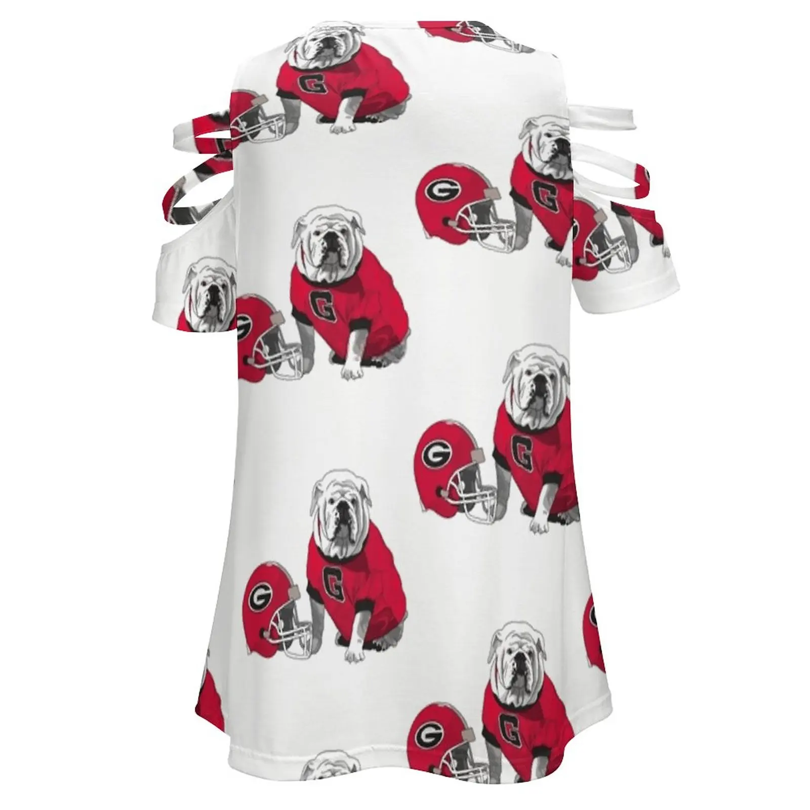 Фото Женская футболка Uga Bulldog со шлемом, новая модная футболка на молнии с v-образным вырезом и короткими рукавами, повседневные футболки больших размеров Uga Uga №3