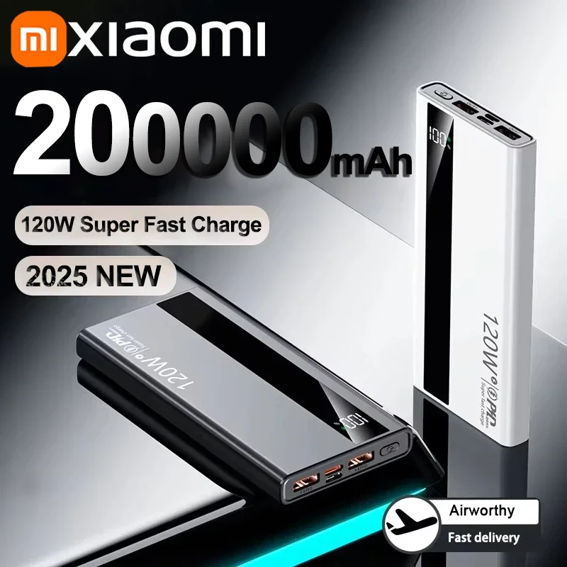 XIAOMI 50000 мАч Power Bank 120 Вт Быстрая зарядка Портативное зарядное устройство большой емкости Moblie Powerbank для iPhone Samsung Huawei