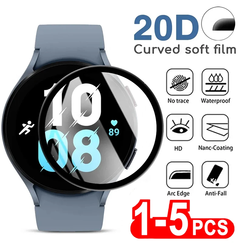 Фото 20D мягкое закаленное стекло для Samsung Galaxy Watch 3 4 5 Pro полная Защита экрана для часов Acitve 2 4 40 мм 44 мм защитная пленка №1
