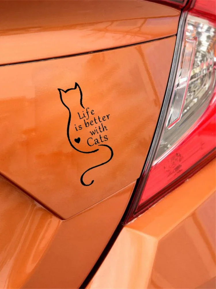 Стикер мобильный Menarik Vinil Stiker Lucu Hidup More Baik with Kucing Hitam AAA Stiker Gaya Mobil 7,2 см * 14,6 см (art.: 3920c5ebfd4c8) - 3920c5ebfd4c8