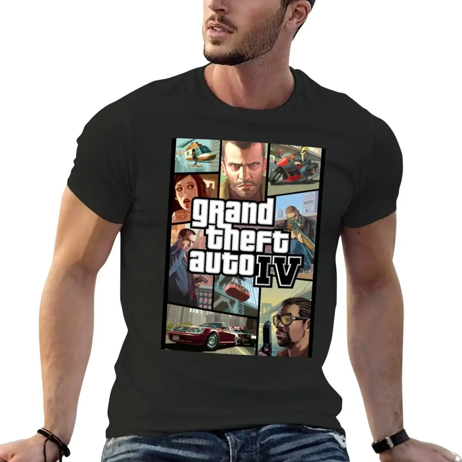 Новые Топы GTA IV, толстовка, Мужская блузка с рисунком аниме, мужские тяжелые костюмы с круглым вырезом, Новое поступление, винтажные хлопковые наряды в стиле Харадзюку