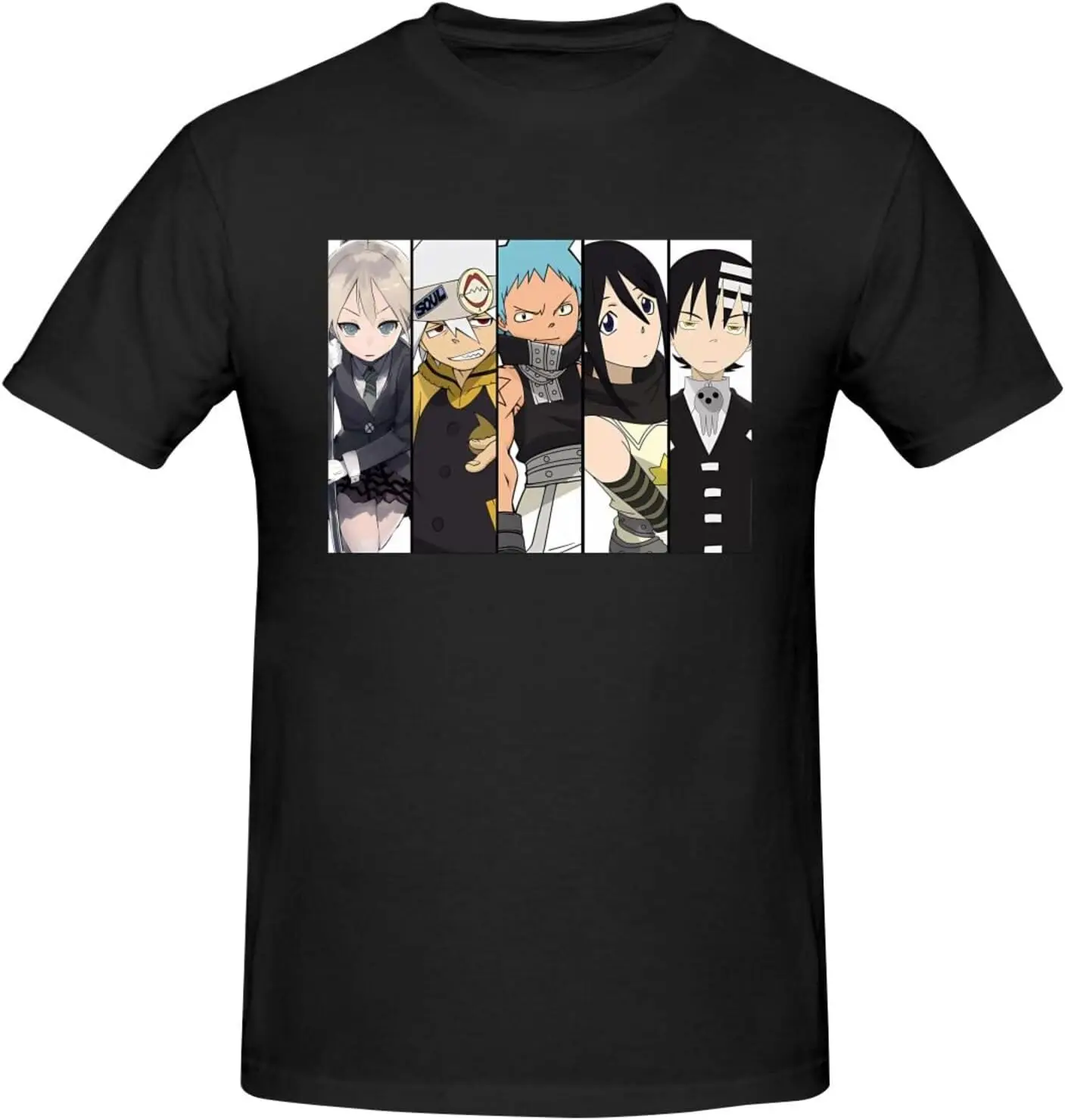 Рубашка Soul Anime Eater, мужская дышащая хлопковая рубашка с короткими рукавами на заказ, модные футболки с круглым вырезом, топ