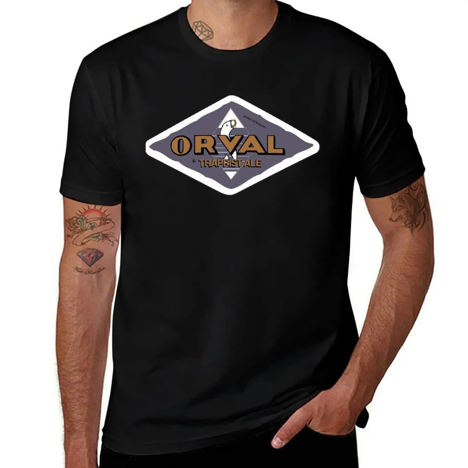 Футболка ORVAL, хлопковая футболка, комплект футболок с рисунком для мужчин, футболка
