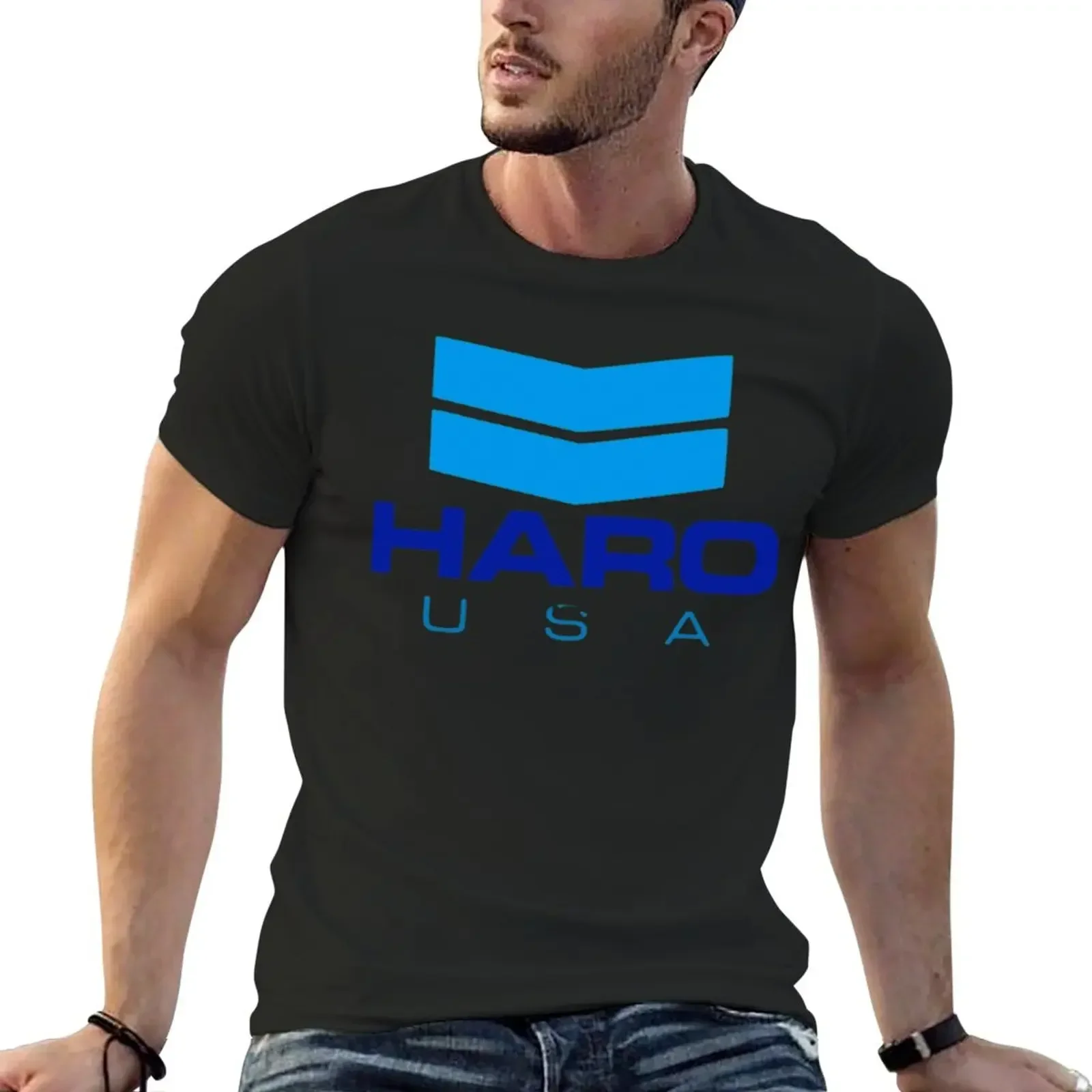 Фото Футболки больших размеров, мужские футболки, винтажные футболки Haro Bmx, винтажные BMX, мужская одежда большого размера с рисунком, 2024, ЛЕТО, забавные, Харадзюку №3