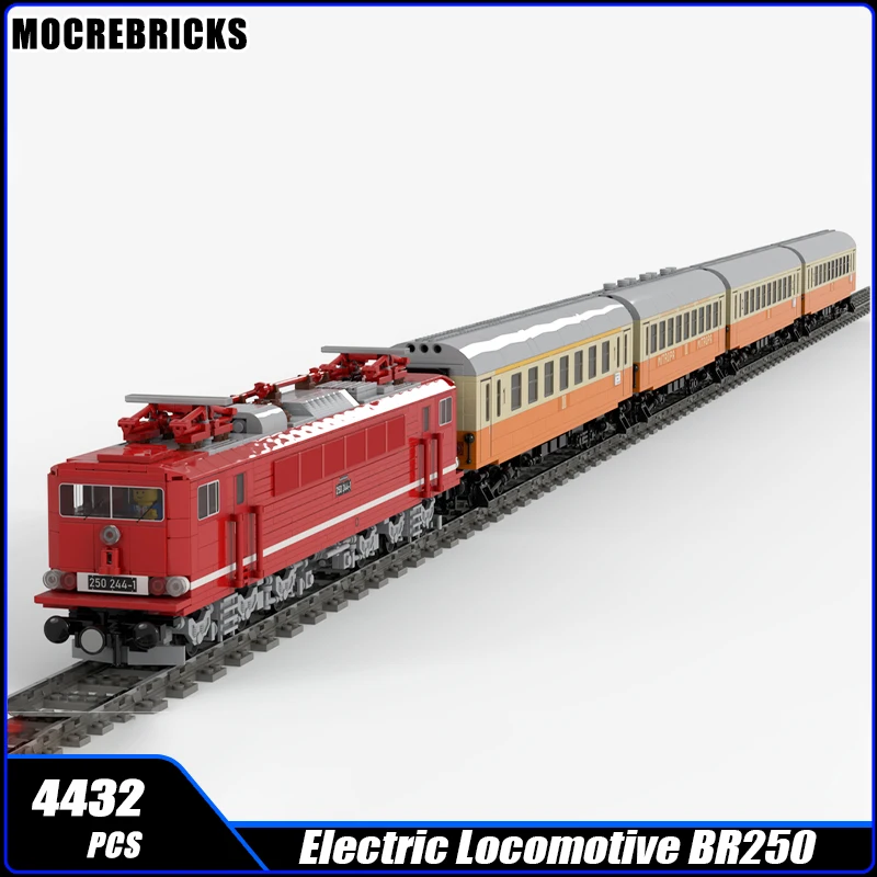 City Express Восток, немецкий железнодорожный электрический локомотив BR250, пассажирские и грузовые каретки, строительный блок, модель, кирпичные игрушки, подарки