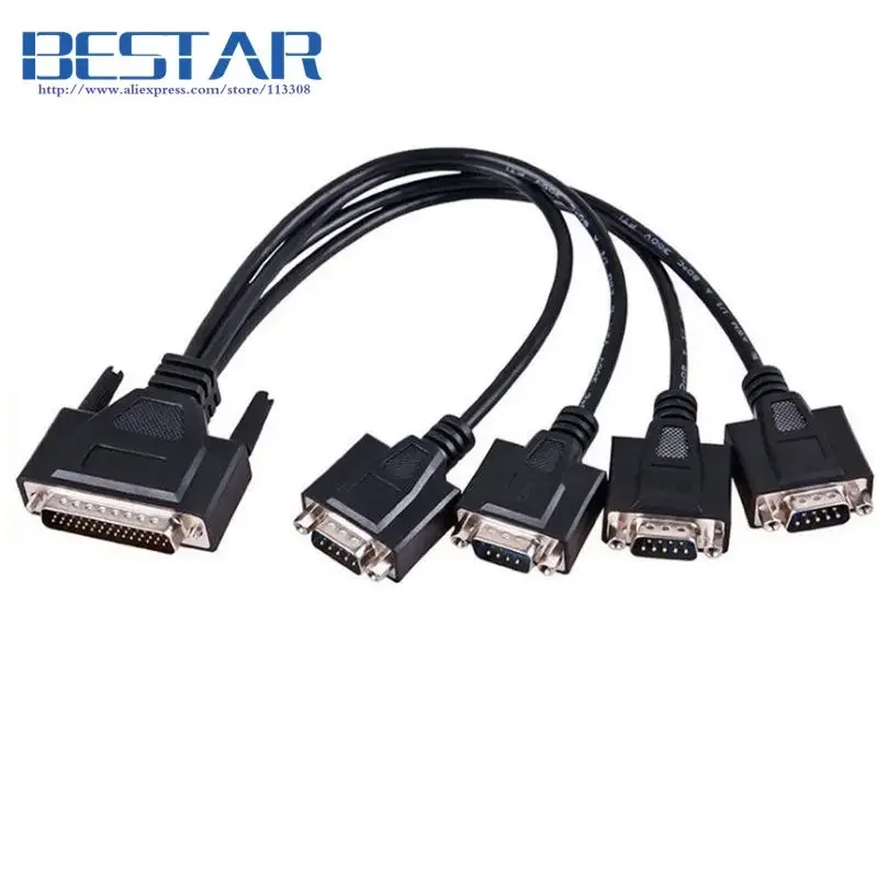 RS422 DB44 Pin To 4x DB9 Pin Кабель DB9 Переходники последовательной карты RS-422 Кабели для карты PCI на 4 карты RS 422/485