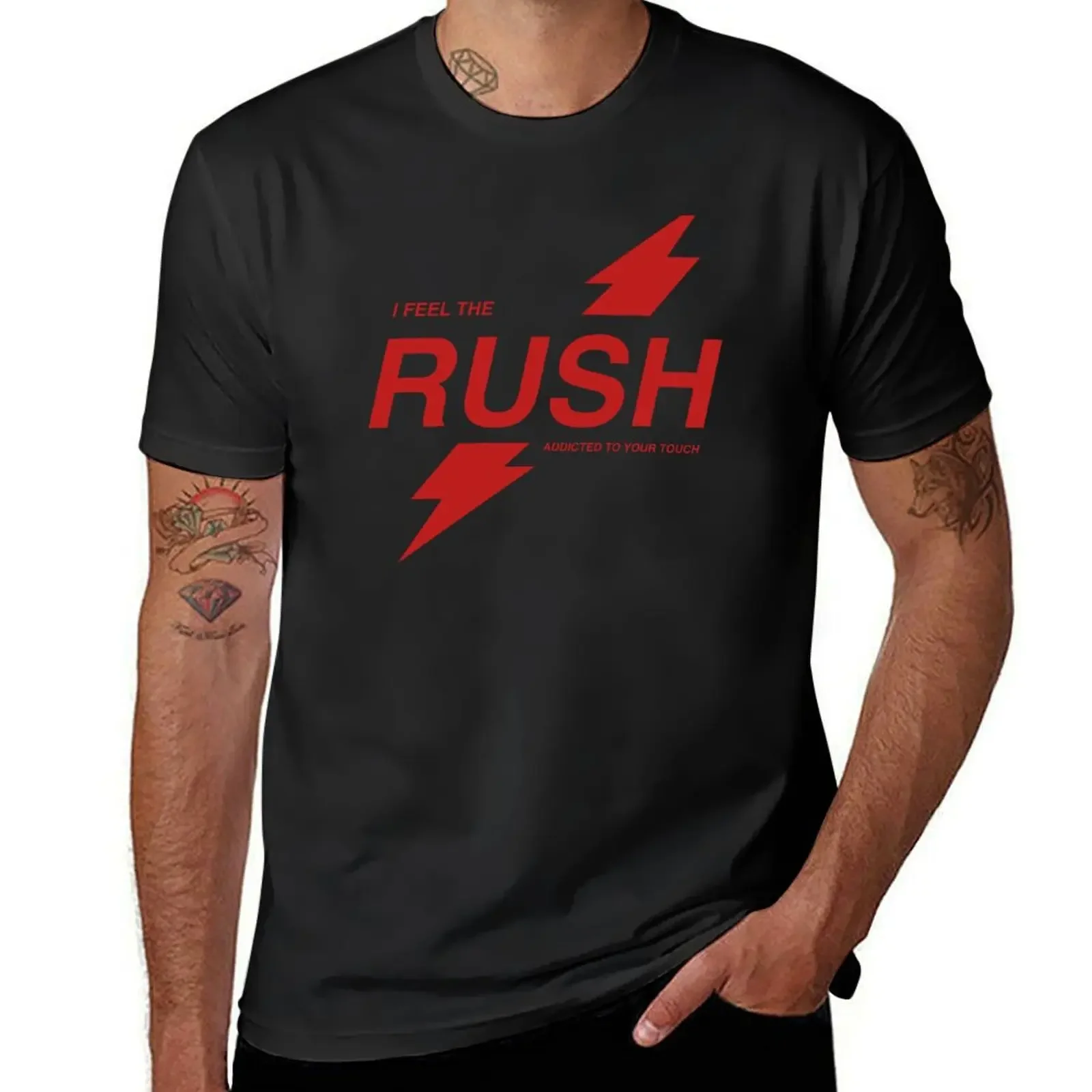 Футболка I Feel The Rush, быстросохнущие черные мужские футболки на заказ
