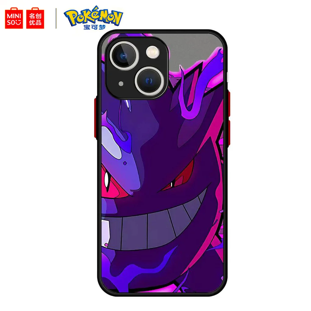 Фото Miniso X Pokemon Psyduck Pikachu  Gengar Phone Case For iPhone 16 15 14 13 12 11Pro Max X XR XS Mini Plus №4