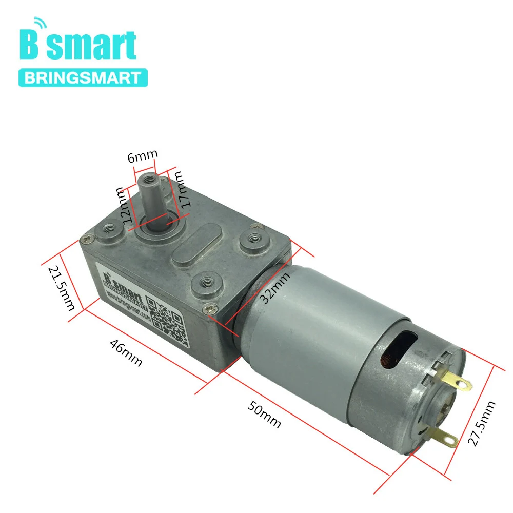 Червячный мотор-редуктор BringSmart JGY-395 12 В 24 В с самоблокирующимся электрическим червячным моментом с высоким крутящим моментом (art.: 3920cecfb601b) - 3920cecfb601b