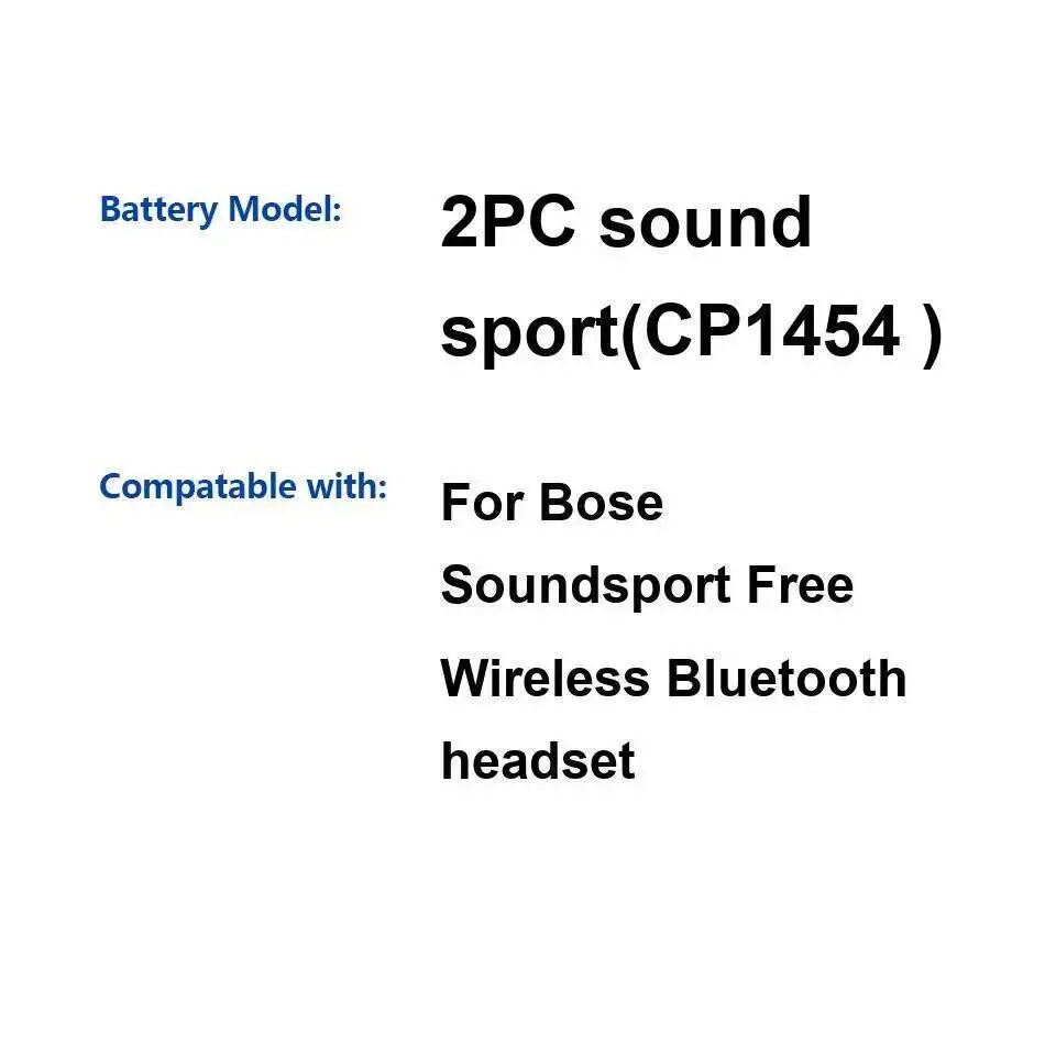 Для наушников Bose Soundsport, беспроводные Bluetooth-наушники высокой емкости, аккумулятор, 2 шт., звук, спортивный CP1454
