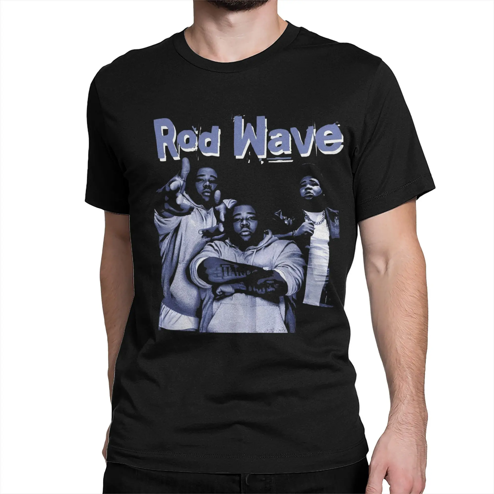Фото Мужская футболка Rod Wave Rapper Music, новинка, футболки из чистого хлопка, футболка с короткими рукавами, топы с круглым воротником, 4XL, 5XL, 6XL №2