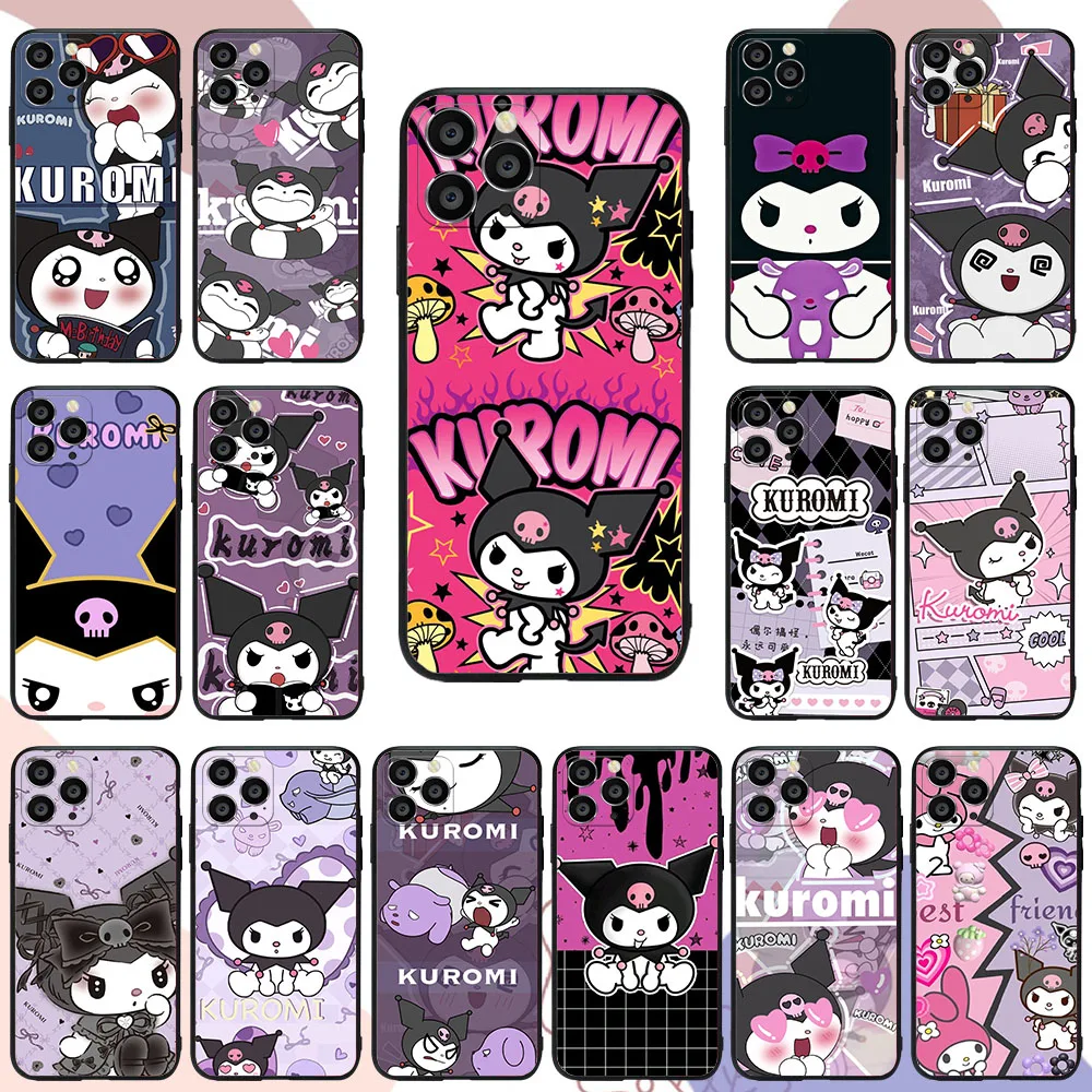 Силиконовый чехол UR-55 Sanrio Kuromi для Xiaomi Poco M6 F5 X3 nfc GT C55 C50 C51 Redmi 12 12C S2 Pro