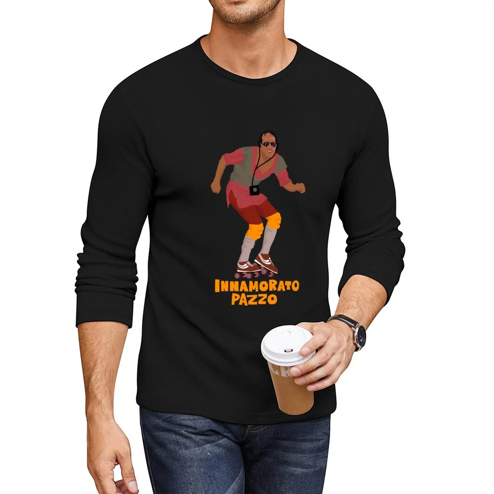 Innamorato Pazzo Tribute: Adriano Celentano Classic Tea-Driving the Monkey Sugar Long T-Shirt Футболка с аниме Мужские футболки