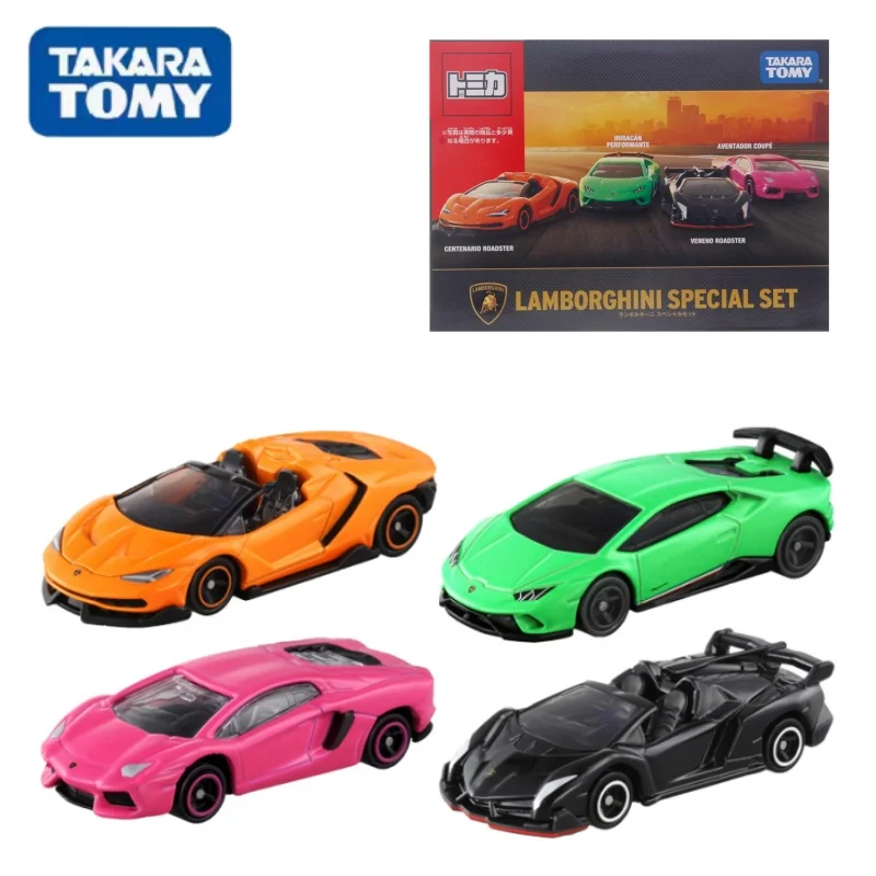 TAKARA TOMY1:64 4 миниатюрных моделей спортивных автомобилей Lamborghini 613589   пресс-вал из сплава, украшения для взрослых, подарки на день рождения