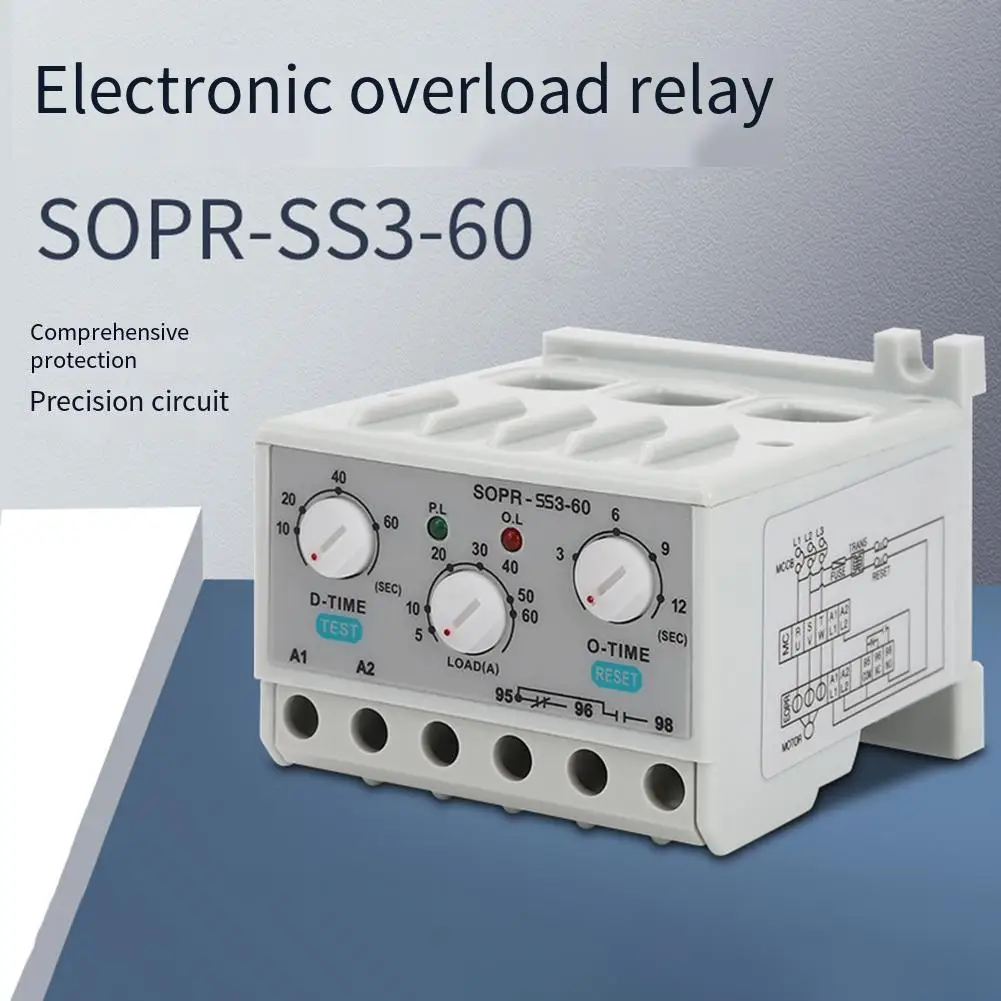 Samwha-Dsp SOPR-SS2-220 Электронное реле перегрузки Тепловое реле защиты двигателя (Un:90 ~ 260 В переменного тока) Электронное реле перегрузки