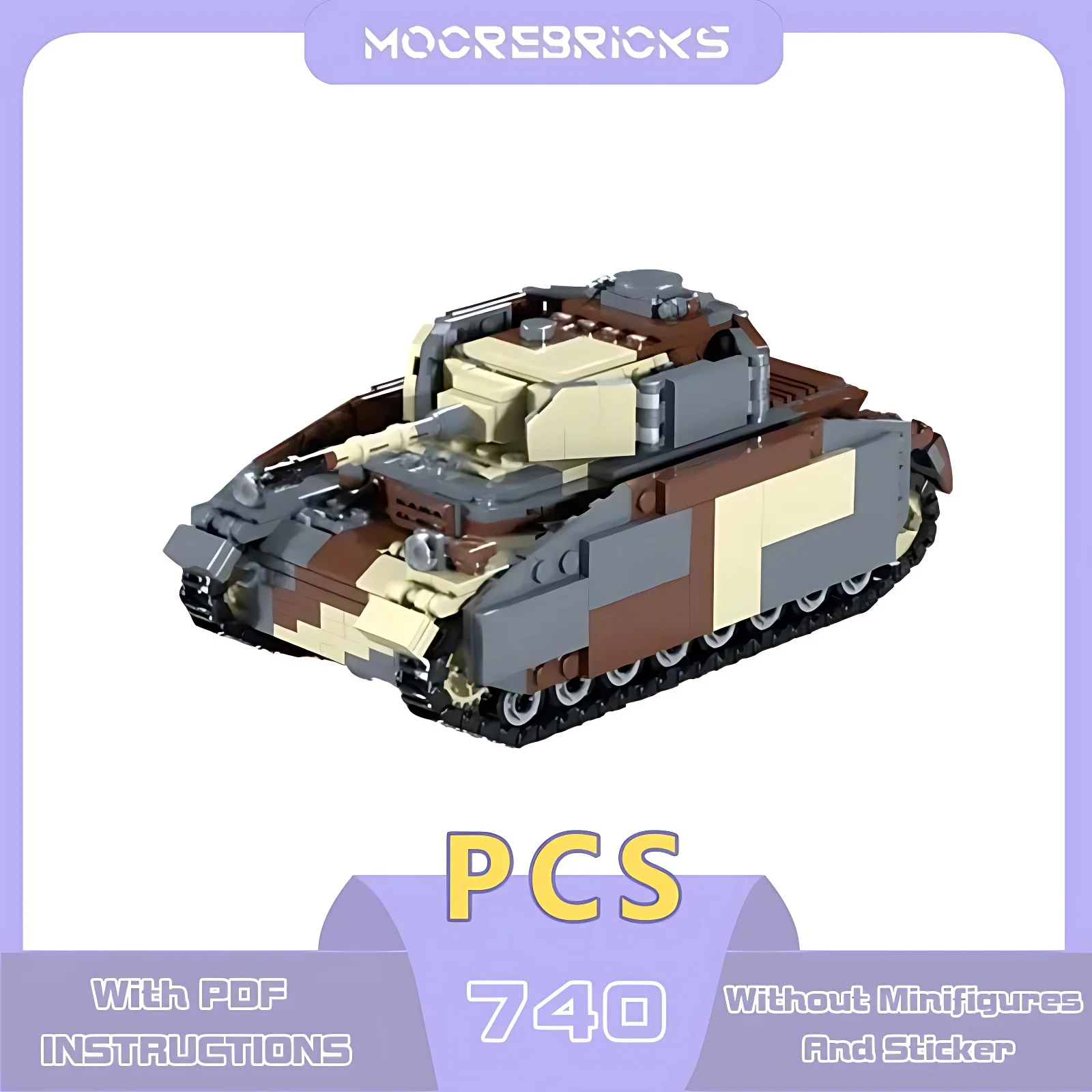 Фото Конструктор Военная серия Panzer IV Ausf D времен Второй мировой войны немецкий средний танк Модель Кирпичи гусеничный автомобиль игрушка подарок на Рождество для детей №4