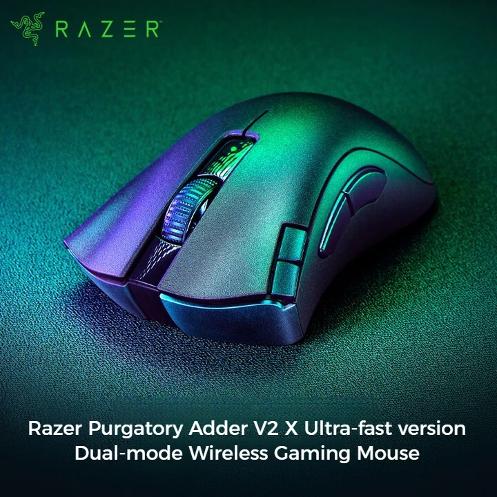 Игровая мышь Razer Purgatory Adder V2 X Esports, двухрежимная беспроводная мышь, 14000 точек на дюйм, 7 программируемых кнопок, эргономичный дизайн