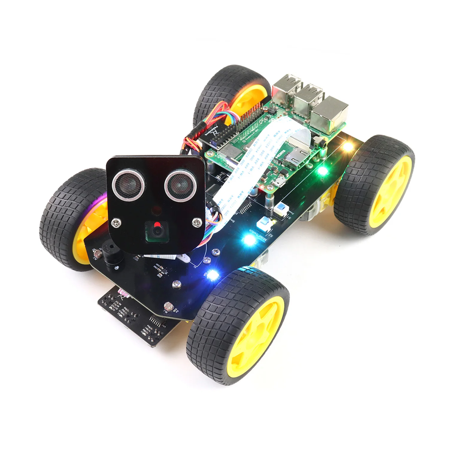 Freenove 4WD умный автомобильный комплект для Raspberry Pi 4 B 3 B + B A +, отслеживание лица, отслеживание линии, отслеживание света, обход препятствий