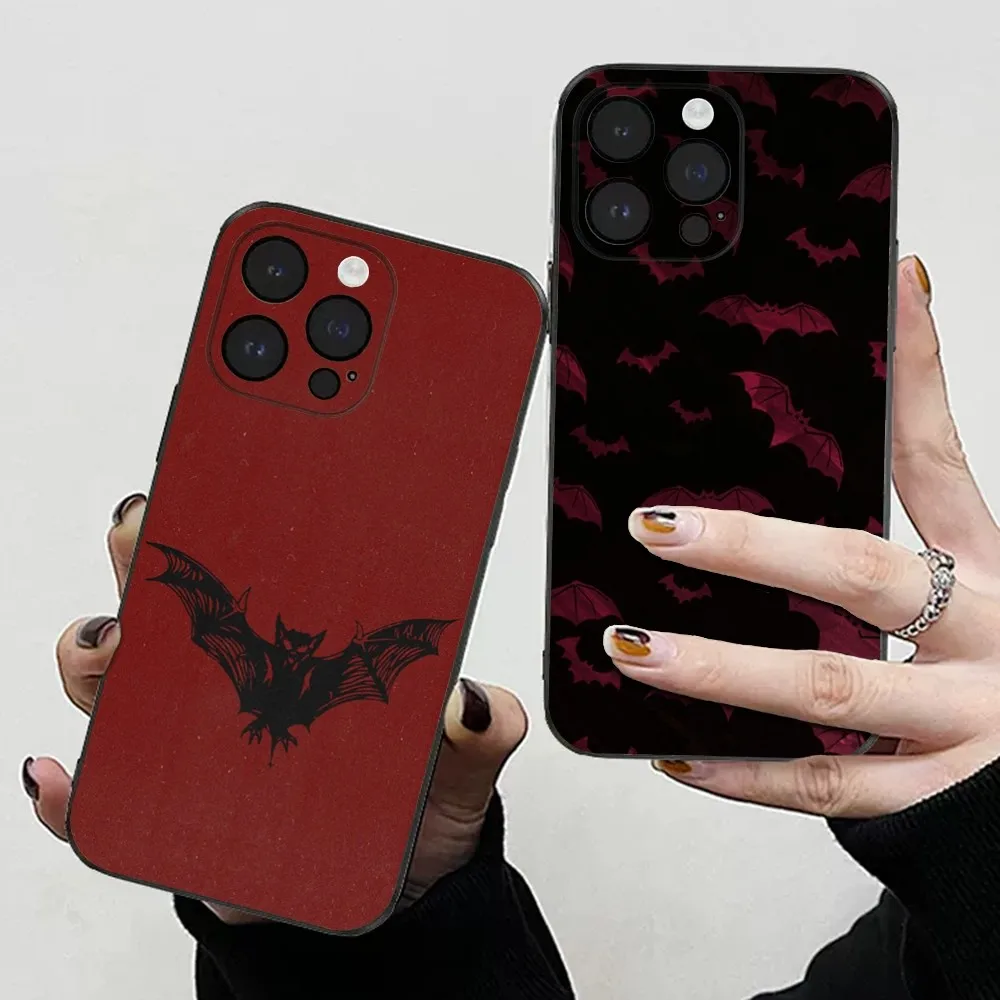 Чехол для телефона в готическом стиле с изображением алого вампира для iPhone 15,14,13,12,11 Plus,Pro,Max,XR,XS,X,7,8 Plus,SE, мягкий черный мини-Чехол