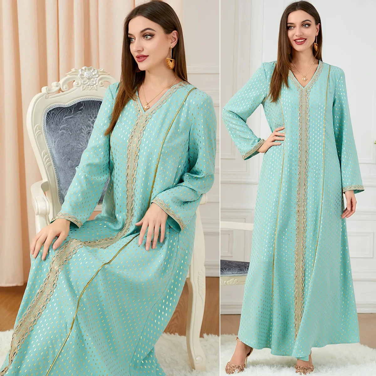Женское платье с цветочной вышивкой Дубай Abaya Jellaba, элегантное платье макси, кафтан, марокканский, мусульманский, турецкий, ислам