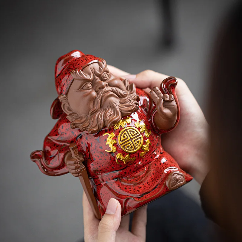 Фото Керамическая статуя Тяньши Чжун Куй, китайские народные фигурки, чтобы защитить зло, украшения, роскошная статуя фэн-шуй для дома и офиса №3
