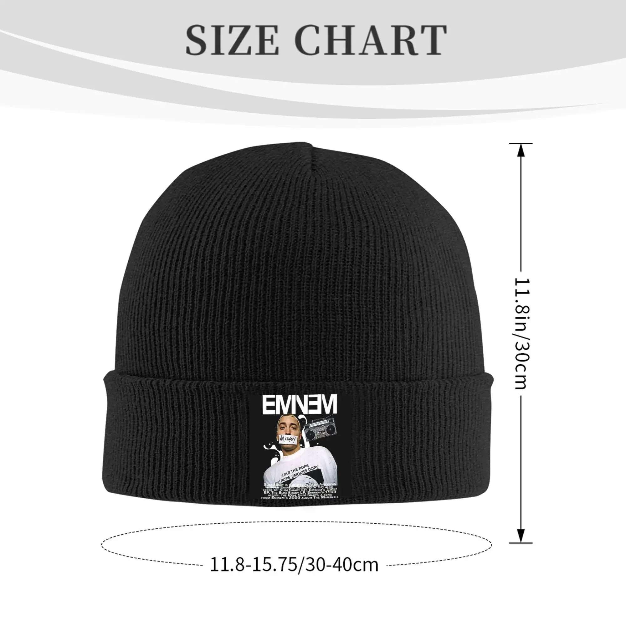 Фото Eminem Slim Shady Music рэп вязаные шапки зимние теплые шапки шапка унисекс вязаные шапки модные №3
