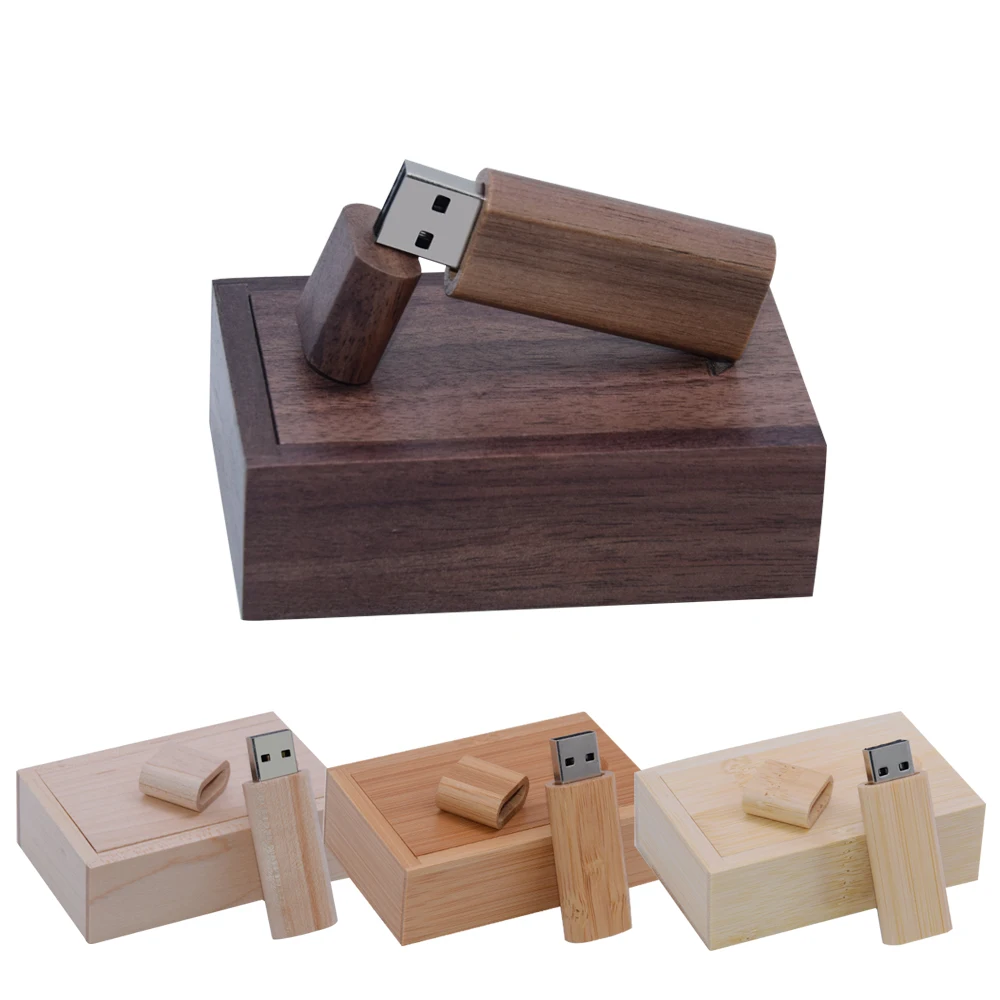USB 2.0 флэш-накопитель в деревянной коробке, 64 ГБ, 32 ГБ